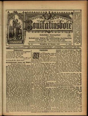 Ausgabe vom Sonntag, den 24. November 1918.
