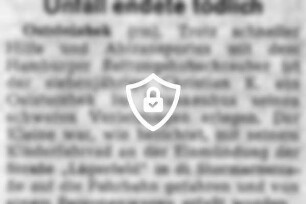 Unfall endete tödlich