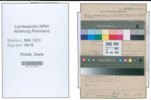 Entnazifizierung Grete Rolofs , geb. 02.05.1903 ()