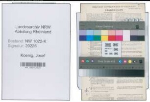 Entnazifizierung Josef Koenig , geb. 26.02.1913 (Buchhaendler)