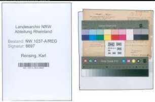 Entnazifizierung Karl Rensing , geb. 00.00.0000 ()