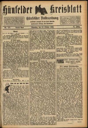Zweite Ausgabe vom Samstag, den 23. Oktober 1926.