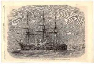 The "Monarch" with Mr. Peabody"s remains on board, leaving Portsmouth harbour for Spithead