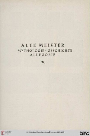 Mythologie, Geschichte, Allegorie
