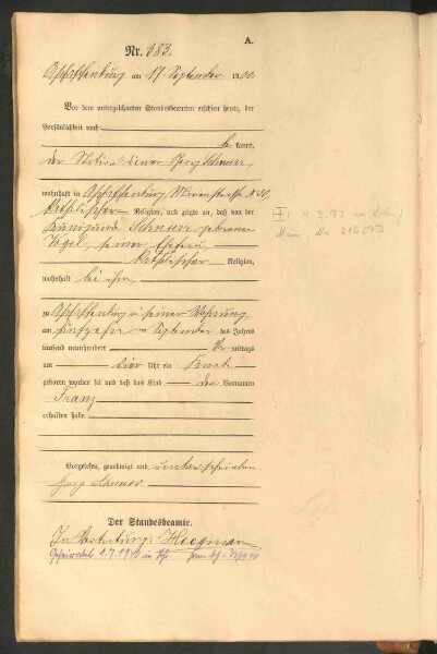 Standesamtsbuch der Stadt Aschaffenburg: Geburten 365/1900 - 184/1901