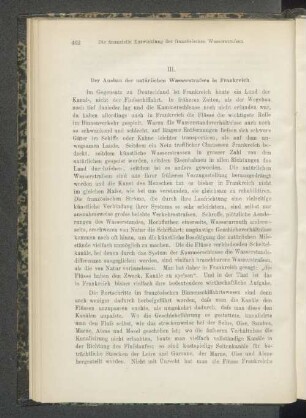 III. Der Ausbau der natürlichen Wasserstrassen im Frankreich.