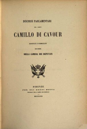 Discorsi parlamentari del Conte Camillo di Cavour : raccolti e pubblicati per ordine della camera dei deputati, 7