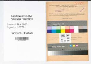 Entnazifizierung Elisabeth Bohmann, geb. 28.11.1904 (Verwaltungsinspektorin)
