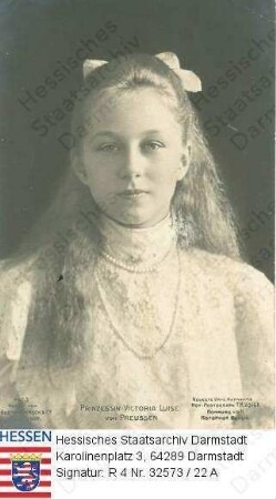 Viktoria Luise Herzogin v. Braunschweig geb. Prinzessin v. Preußen (1892-1980) / Porträt, Brustbild