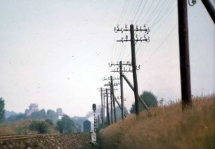 Blaufelden Lok 0230 29 Nahverkehrszug Telegrafenmasten