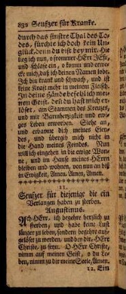 832-835, Seufzer für Kranke und Sterbende