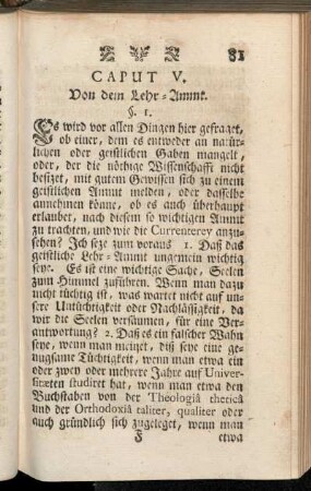 Caput V. Von dem Lehr-Ammt.
