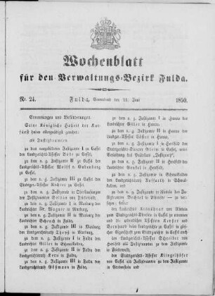 Nr. 24, Ausgabe vom 21. Juni 1850