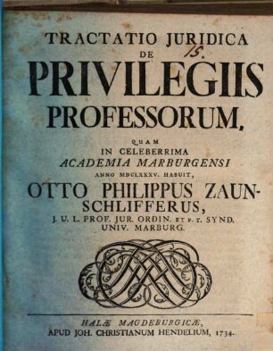 Tractatio iur. de privilegiis professorum