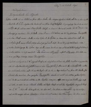 Nr. 4: Brief von Franz Xaver von Zach an Georg Christoph Lichtenberg, Seeberg , 13.10.1798