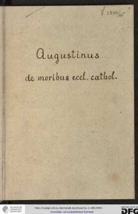 De moribus ecclesiae catholicae