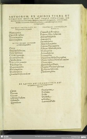 Authorum, Ex Quibus Verba Et Loquendi Modi In Hoc Opere Citantur ...