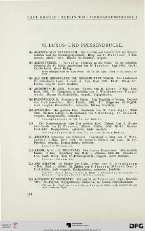 VI. Luxus- und Pressendrucke (Nr. 714-1497)