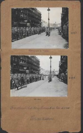 Vorbeimarsch der Truppen. (Frontbesuch S.M. König Ludwigs III in Lille 15.05.1918)