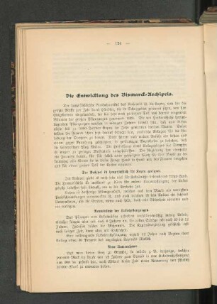 Die Entwicklung des Bismarck-Archipels.
