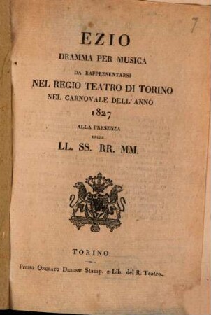 Ezio : Dramma per musica