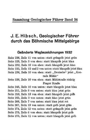 Geänderte Wegbezeichnungen 1932