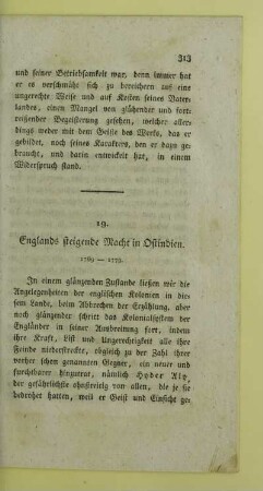 19. Englands steigende Macht in Ostindien. 1769-1779