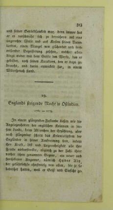 19. Englands steigende Macht in Ostindien. 1769-1779