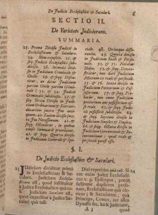 Sectio II. De Varietate Judiciorum.