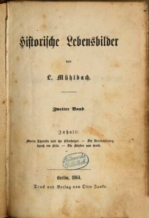 Historische Lebensbilder von L. Mühlbach, 2