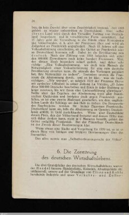 6. Die Zerstörung des deutschen Wirtschaftslebens