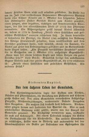 Siebentes Kapitel. Aus dem äußeren Leben der Gemeinden