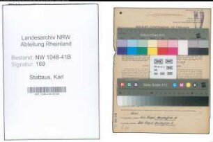Entnazifizierung Karl Stattaus , geb. 30.12.1905 (Feuerwehrmann)
