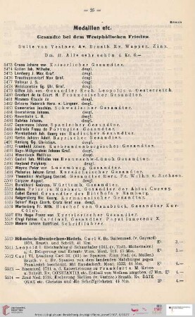 Medaillen etc (Nr. 5473 - 5754)