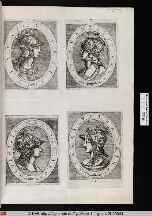 oben rechts: Fulvia, Frau von Marcus Antonius.