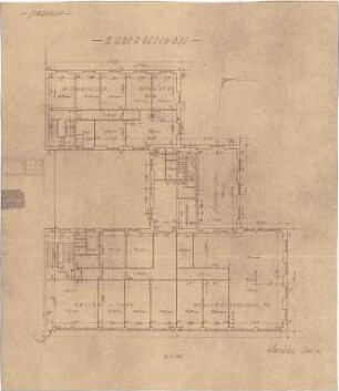 Fischer, Theodor; Würzburg, Münsterplatz; Sparkasse - Grundriss 2. OG