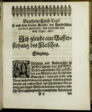 [Christlicher LeichSermon.]