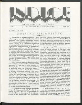 Año I, : núm. 12, 13 de marzo de 1930
