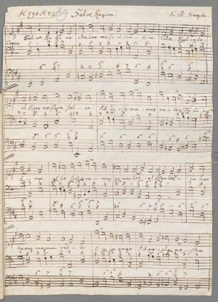 Salve regina, V (2), b, MH 534, D-Dur - BSB Mus.ms. 488#Beibd.1 : [caption title:] Salve Regina. di M: Haydn