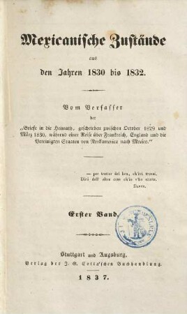 Mexicanische Zustände aus den Jahren 1830 bis 1832, 1