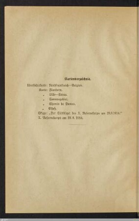 Kartenverzeichnis