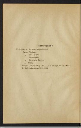 Kartenverzeichnis