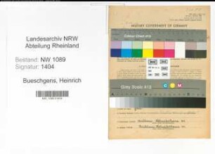 Entnazifizierung Heinrich Bueschgens , geb. 21.10.1901 (Brandmeister)