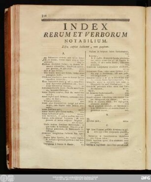 Index Rerum Et Verborum Notabilium.