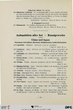 Antiquitäten aller Art – Kunstgewerbe (Nr. 218-807)