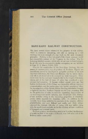 Baro-Kano Railway Construction