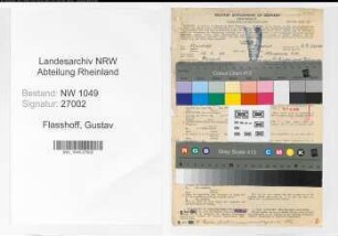 Entnazifizierung Gustav Flasshoff , geb. 26.03.1886 (Verwaltungsangestellter)