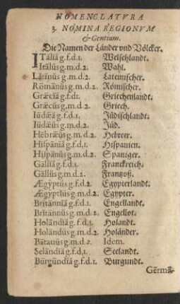 3. Nomina Regionum et Gentium ...