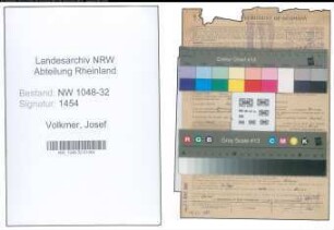 Entnazifizierung Josef Volkmer , geb. 31.12.1904 (Beamter)