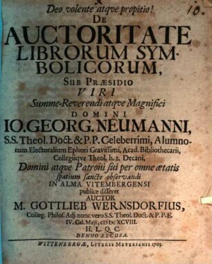 De auctoritate librorum symbolicorum